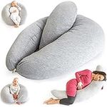 Kolbray® Nursing Pillow & Pregnancy Pillow - 2 Pieces Included - Pillow for Sleeping, Breastfeeding & Support with Removable Jersey Cover - Orthopaedic Support Cushion for Women