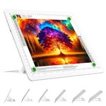 TOHETO Rechargeable A4 Light Board with Stand, Super Bright Magnetic Light Pad with Side Buttons, Wireless Light Box for Tracing and Drawing, Cordless LED Light Table for Diamond Painting, Sketching