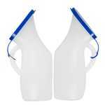 Carent Portable and Safe Medical Grade Plastic Urine pot with cap for Female - 1000 ml - Set of 2