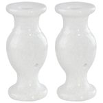 Cemetery Vase, Natural Marble Vases Flower Vases with Draining Holes for Indoor Outdoor Cemetery Memorial Grave Decorations (2, White)