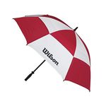 Wilson Umbrella, Storm-proof anti-wind double canopy, Canopy diameter: 157 cm, Plastic, Tour, White/Red, WGA090200RED, 62-Inch