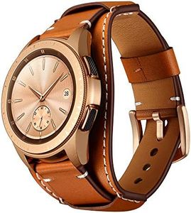 20mm Genuine Leather Cuff Watch Band,Compatible with Standard 20mm Lug Watch,Replacment Watch Band for Galaxy Watch 42mm,Fossil Men's Gen 4 Sport(All 20mm Band Width Watch),Brown