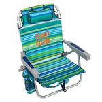 Tommy Bahama 2 Pack Backpack Beach Chair 5 Position Chair, Including Lay Flat (Green Stripes)