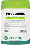 Lindens - Fenugreek 610mg - 100 Capsules - One-A-Day - UK Made - Rich in Saponins (3+ Months Supply), Natural Herbal Food Supplement in Rapid Release, Easy to Swallow Capsule - Letterbox Friendly