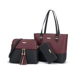 Woodland Leathers black handbags for women, Women handbags & shoulder bags, Cross body bag and clutch bag for women and girls. Small women's totes Faux Leather for all occasions (Burgundy Black)
