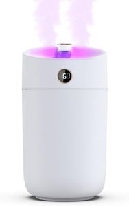 AUFL Humidifier for Bedroom Large Room, 3L Cool Mist Humidifiers Air Humidifier with Humidity Monitoring Top Fill, Quiet Operation, 7 Color Night Light Function, Auto Shut-Off, Double Nozzle, White