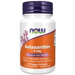 Now Foods Astaxanthin 4 Mg Support Eye Health Capsules - 60 Veg Capsules