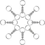 8Pcs/set Upgraded Quick Release Keychain, Uning Detachable Pull Apart Key Rings Keychains Snap Lock Holder Convenient Accessory (Silver)