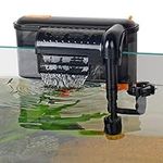 hygger Hang On Aquarium Filter, 100GPH/127GPH Rotatable Surface Oil Skimmer, Quiet Power Fish Tank Filter with Adjustable Water Flow Retractable Water Inlet Tube for Freshwater Saltwater Tank Filter (M)