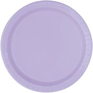 Unique Party - Platos de Papel - 23 cm - Lavanda - Paquete de 16 (31348)