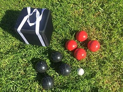 BuyBocceBalls (13 of 28) Unique Bocce Sets - 107mm with Black and Red Balls, Black Bag