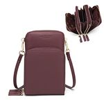 myfriday Small Crossbody Cell Phone Purse for Women, Mini Messenger Shoulder Handbag Wallet with Credit Card Slots