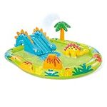 Intex 57166EP Little Dino Dinosaur Themed Inflatable Backyard Pool Play Center with Palm Tree Sprayer, Mini Slide, and Inflatable Dinosaur