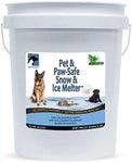 JUST FOR PETS Snow & Ice Melter Safe for Pets & Paws Contains No Toxic Chlorides or Painful to The Paw Rock Salt, Safe for Dogs & Cats. Fast Acting and Works On Contact 15 lb Shaker Jug