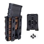 IDOGEAR Mag Pouch 5.56mm Rifle Magazine Pouches 7.62mm Molle Softshell Universal Mag Carrier for M4 AR15 M16 AK Magainzes (b.Black+Coyote Brown-MOLLE&Belt Clips Set)