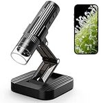 TOMLOV DM1S Wireless Digital Microscope [Easy and Fun] 50X-1000X 1080P HD WiFi Portable Handheld USB Trichome Mini Coin Microscope Camera Magnifier with Stand for iPhone iPad Android Phone & PC