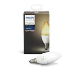 Philips Hue White Ambiance E14 LED Candle Extension, dimmable, all shades of white, controllable via app, compatible with Amazon Alexa (Echo, Echo Dot), 1-pack