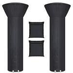 [2 Pack] Patio Heater Covers with Zipper and Storage Bag,Waterproof,Dustproof,Wind-Resistant,Sunlight-Resistant,Snow-Resistant,Black,89'' Height x 33" Dome x 19" Base