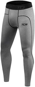 TCA Boys' Pro Performance Compression Leggings Thermal Base Layer Tights - Grey Marl, 6-8 Years