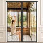 Magnetic Screen Door Fits Door Size 32x80 - Black Mesh Door Screen with Powerful Magnets Close Automatically - Kids and Pet Friendly, Keep Bugs Out - Mosquito Patio Front Door Curtain