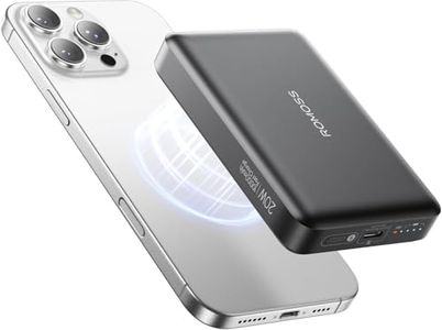 ROMOSS Magnetic Wireless Power Bank 10000mAh, Wireless 15W & Wired PD 20W Portable Charger, USB C Two-Way Fast Charging External Battery for iPhone 17/16/15/14 and Early Models