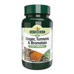 Natures Aid Ginger Turmeric Bromelain, 60 Tablets