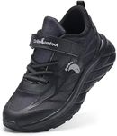 Boys Girls Kids Walking Shoes Arch Support: Adjustable Fit Plantar Fasciitis Neuropathy Pain Walking Shoes, Lightweight Orthotic Cushion Thick Sole Outdoor Running Sneakers Black Little Kid 12