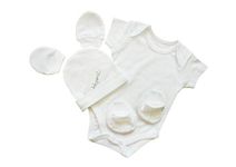 Picksparrow Cotton Newborn Baby Rompers, Cap, Booties, Mittens Set/Newborn Essentials (Solid White, Pack of 4) (0-3 Months)