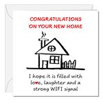 SWIZZOO Fun and Humorous New Home Card for Friends, Family & Loved Ones - Ideal for Housewarming Moving House - With Unique Home Design & Good Luck Messages - Welcome Home Card