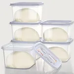Vodolo Small Pizza Dough Proofing Box with Sealing Lids, Set of 6 Pizza Dough Containers with Covers
