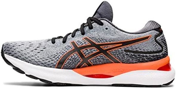 ASICS Men's Gel-Nimbus 24 Running Shoes, 13, Sheet Rock/Shocking Orange