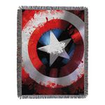 Northwest Captain America Woven Tapestry Throw Blanket, 48" x 60", Star Shield