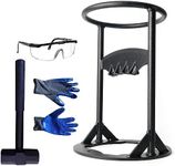TIMBERBLAST Series Log Splitter - Heavy Duty High Carbon Steel Manual Wood Splitter with Safety Features and Kindling Splitter | Complete Firewood Splitting Kit: Splitter + Hammer + Gloves + Glasses