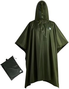Hurley Ponchos Adult - Waterproof Rain Ponchos for Adults, Lightweight Packable Rain Poncho for Hiking, Camping & Emergency, Olive