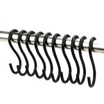 Urban Plant Iron S Hooks For Hanging Planter/Basket Pot | Garden/Balcony Pot Hanger Extension (S Hook, Pack Of 10) - Black