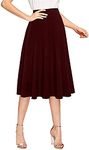 Janak 'n' Masaaya Women's A-Line Knee Length Skirt, Side Pockets (Maroon)