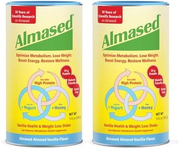 Almased Meal Replacement shakes – Gluten-Free, non-GMO Weight Management Powder – Vanilla Flavor, 17.6 oz (2 pack)