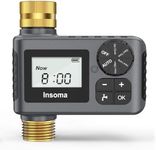 Sprinkler Timer with Brass Inlet and Outlet, Programmable Water Timer for Outdoor Garden Hose, Hose Timers with Rain Delay/Manual/Auto Mode, Drip Irrigation and Lawn Watering System, 1 Outlet