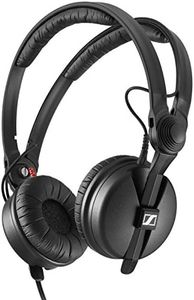Sennheiser 506908 Sennheiser HD 25 Plus Sealed Professional Monitor Headphones, Black, Lightweight, DJ Classic, Coiled Cable, Curl Cord
