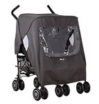 Koo-di Pack-It Keep Me Dry Universal Rain Cover for Double Pushchair | Showerproof Stroller Rain Cover | Breathable Vents & Airflow Window | Fits Any Standard Double Stroller, Pushchair & Buggy