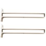 Deco Home Set of 2 Brackets (Satin Silver) for 19mm Shelves for Home Living Dining Kitchen Study Bedroom and Office