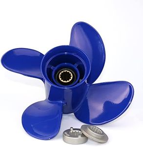 CAPTAIN Outboard Propeller Replace for Mercury 25-60 HP, 4-Blade 10.3" x 13" Pitch Aluminium Boat Propellers, OEM No.48-8M8026630, 13 Tooth Splines, RH (Ocean Blue)