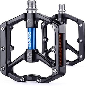 CXWXC Pédales de vélo avec 3 réflecteurs et Couche scellée en Alliage d'aluminium - Large Plate-Forme - Pédales de vélo de 9/16" - Légères - Antidérapantes pour VTT, vélo de Route