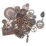 HERZWILD 40pcs Clock Pendant Charms Steampunk Gears Metal Watch Gear Charms Vintage Bronze Watch Gear Cog Wheel Steampunk Pendant Metal for Jewellery Crafts