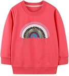 Bumeex Baby Girl's Sweatshirt Clothes Outfit,Rainbow Crewneck Christmas Clothing Pink 2t