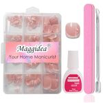 Maggidea Press on Nails for Toe, 240Pcs Fake Toenails French Tip Nude Pink Color False Nail Glossy Full Cover Glue on Nails Nail Art Manicure Decorations for Girls Women (French-Toe)