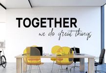 Together we do Great things Wall Decal - Teamwork Wall Art - Team quotes - Motivational Office Wall Decal - Business Front store Entry way| 73 x 22 inches | Black Matte |