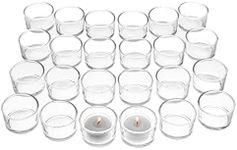 Royal Imports Tealight Candle Holder Clear Glass, Tea Light Holders for Wedding Reception Table Centerpiece, Party, Dinner, Holiday & Home Decoration, Candle Mould - Set of 24