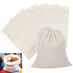 WANTOUTH 6 PCS Muslin Bag Cotton Cloth Straining Bag Reusable 50 * 40cm Large Fine Mesh Cooking Food Strainer Filter Bags Drawstring Hop Bags for Fruit Butter Wine Beer Jam Milk Home Brewing