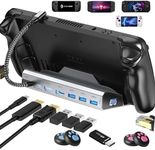 YCE Steam Deck Docking Station 3 Monitor 8 Port in 1 USB Hub with HDMI 2.0 4K@60Hz VGA,DP1.2 2 USB3.0 Ports,1000M,100W PD,VGA Steam Deck Accessories for Valve steam deck/Rog Ally/Switch/Legion Go
